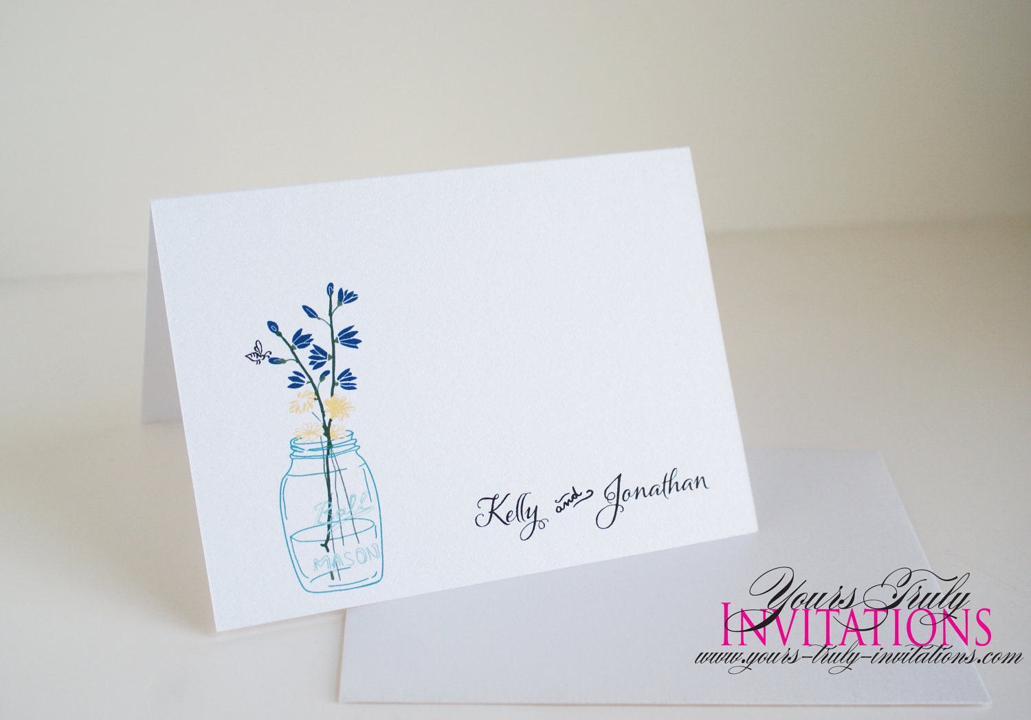 Personalized Mason Jar Note card - available in your colors