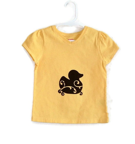 Rubber Ducky Screenpriinted Yellow Tshirt Size 3T Black Ink