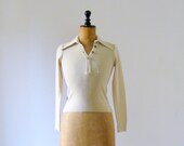 Vintage 1970s deadstock cream wool sweater