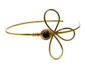 Brass Hairband with Black Onyx