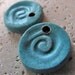Crystal Aqua Spiral Charms - Handmade Ceramic Charms