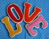 Crochet Letters, LOVE - crochet pattern, PDF