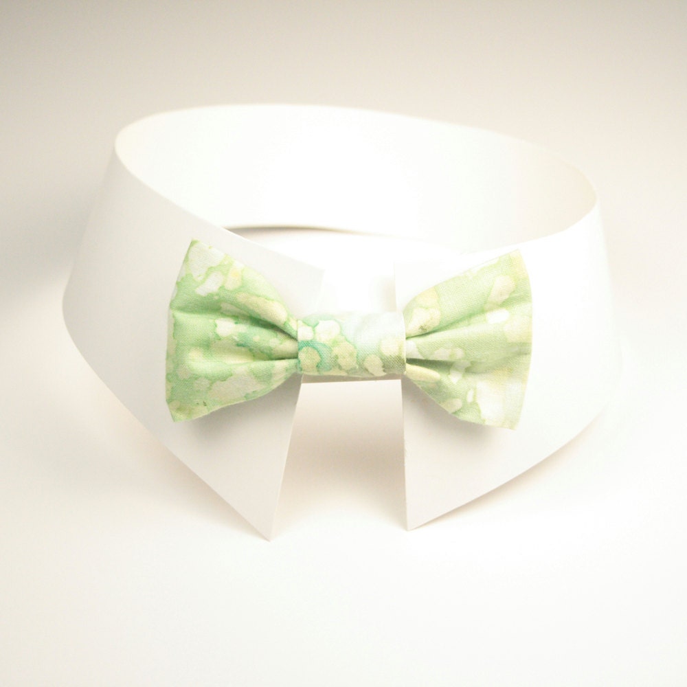 Lime Batik Clip-On Bow Tie