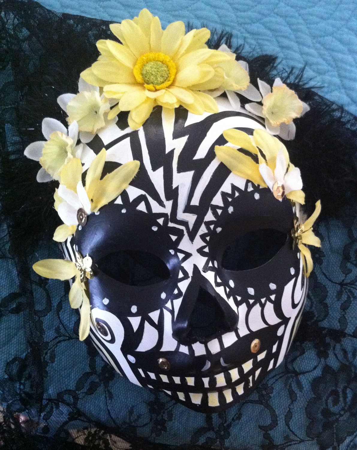 Day of the Dead, Mardis Gras, Sugar Skull Mask, Veiled Catrina