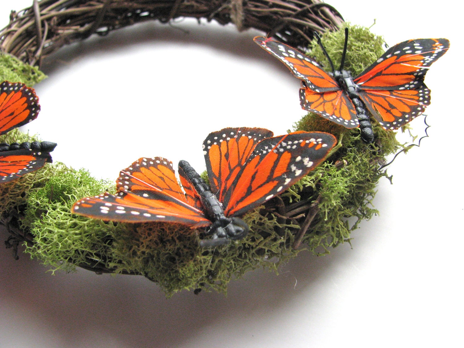 Orange Woodland Butterfly Wreath
