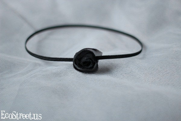 Baby Headband, Black Rose Newborn Headband, Great for Photo Prop