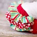 Christmas red green and white striped and polka dot bloomers diaper cover for baby newborn infant toddler girl