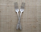 Vintage Silverware Mr. & Mrs. Sweetheart Cake Forks Table Setting Wedding Reception  Custom and Personalized   As Seen in The Knot