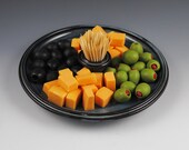 Snack Tray, Serving Platter, Appetizer Dish- Stoneware, in our Denim Blue Glaze