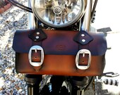 Leather Motorcycle Tool Bag Brown Sunburst Hand Dyed