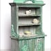 Green Buffet 1:12 Dollhouse Miniature Vintage Art Decor Shabby Chic French Style Home Decor