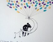New Design, Small Moon Balloon, The original guestbook thumbprint balloon (inks available separately)