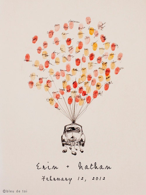 Medium Love Bug Balloon, The original guetbook thumbprint balloons (ink pads available separately)