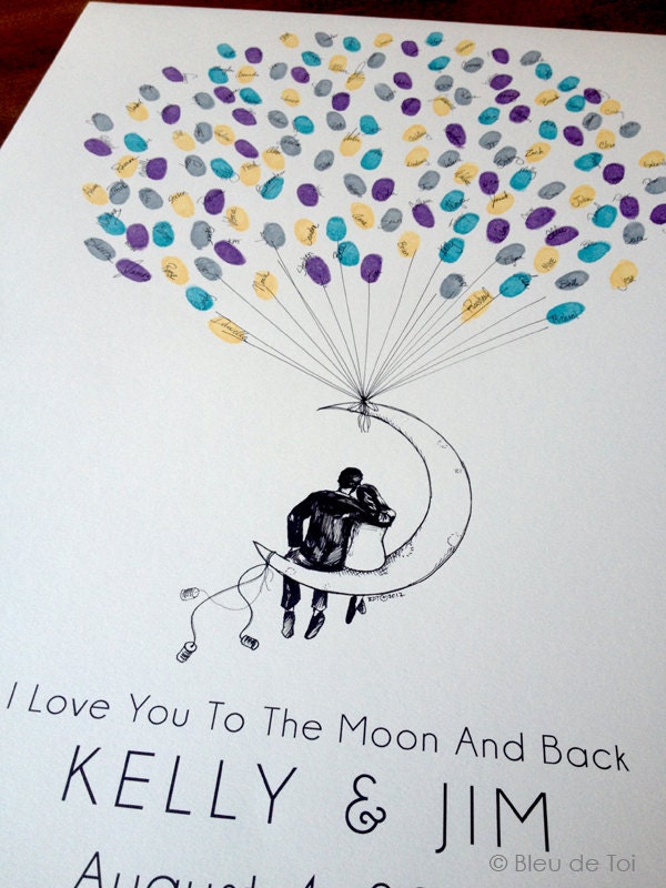 New Design, Small Moon Balloon, The original guestbook thumbprint balloon (inks available separately)