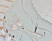 I DO, ME TOO - Vintage Wedding Cake Fork Set Personalized with Your Wedding Date by jessicaNdesigns on Etsy