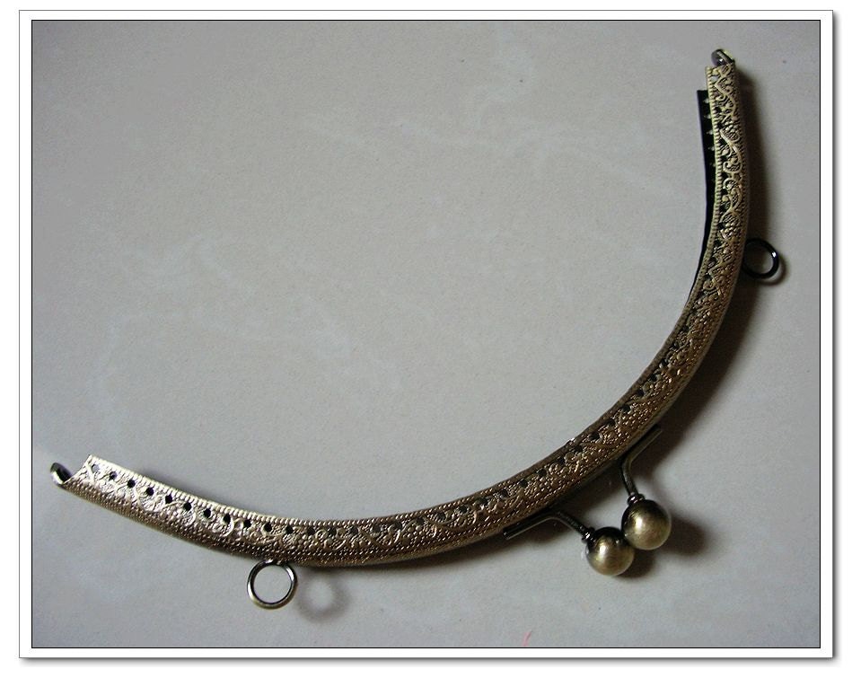 5pcs 8 inch antique bronze  big bead large purse frame purse clasp  clutch frame half round purse frame