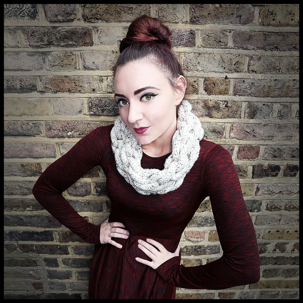 The Chain Link Scarf in Popcorn