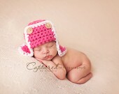 Amelia Pink AVIATOR Hat Bomber Newborn Photo Prop