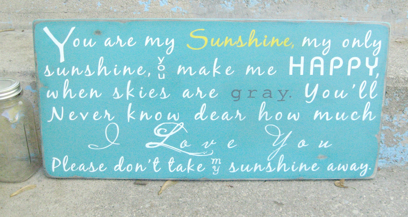 You Are My Sunshine Wood Sign -Distressed -Typography Word Art