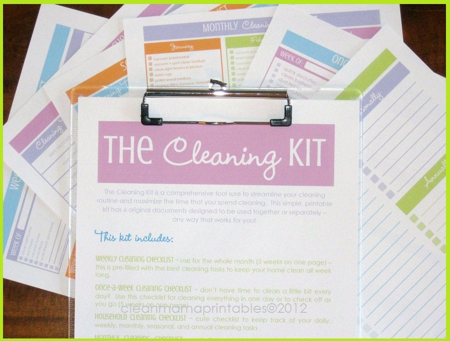 The Cleaning Kit - BRIGHTS - 6 documents - INSTANT DOWNLOAD