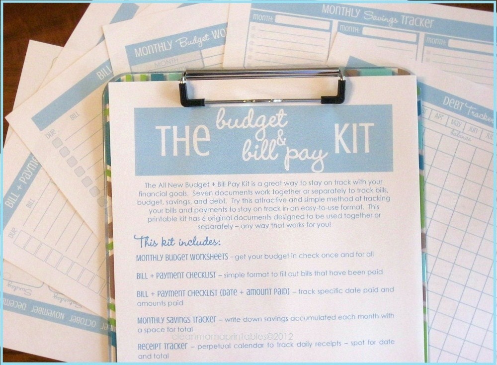 The 2013 Clean Mama Printables Starter Kit - Aqua and Lime - 46 documents - INSTANT DOWNLOAD
