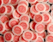 Rose Fimo Cane Red Rose Flower Polymer Clay Cane Slices Kawaii Nail Deco Nail Art Scrapbooking Decoden Supplies (75-100 pcs) CFW023