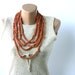 Summer Scarf Rust Skinny Cotton necklace Infinity with knots Summer fashion vegan