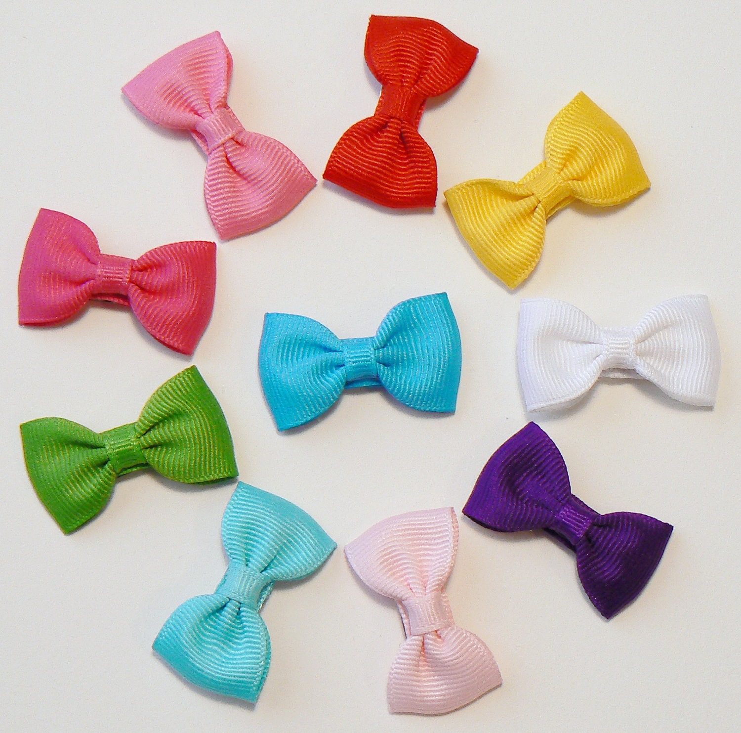 Girls Infant Hair Bow Set Newborn Small Tiny Little Baby Bows Kids Boutique Hair Clip Hairbows (Set of 10) Choose Colors