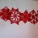 11 red Lace Snowflake Ornament Set,Christmas tree.by Arzu
