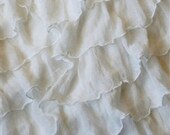 White Ruffled Waterfall Curtain