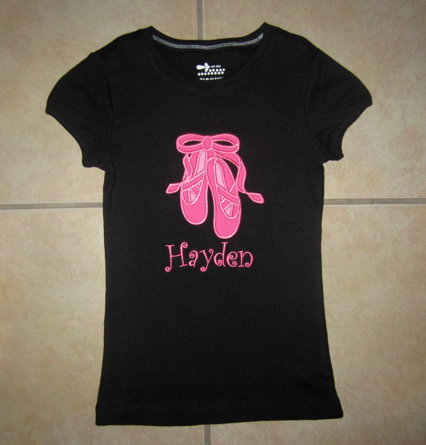 Embroidered Ballet Slippers shirt or onesie - choose long sleeve or short sleeve