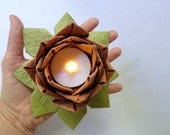 One Origami Lotus Lantern- Copper colored paper, gift boxed
