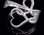 Silverware Jewelry - Fork Bracelet in Original Intertwining Hearts Design