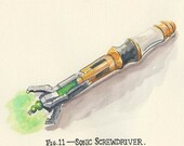 Sonic Screwdriver 8x8, 8x10, or 8.5x11 print