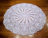 Crochet Doily White Pineapple Tabletop Kitchen and Dining Decor 18" Tablecloth