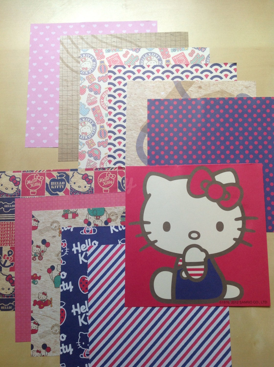 Paper Pack 12-6 x 6 sheets-Hello Kitty Paper Set