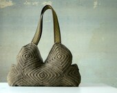 Crochet Purse, Handmade granny square crochet Bag, fall fashion, Shoulder Bag, melange brown, christmas gift idea, taupe