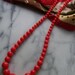 70s Pimento Red Marbelized Bead Necklace