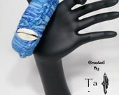 Colors of Auset Thick Blue Bangle with Cowry