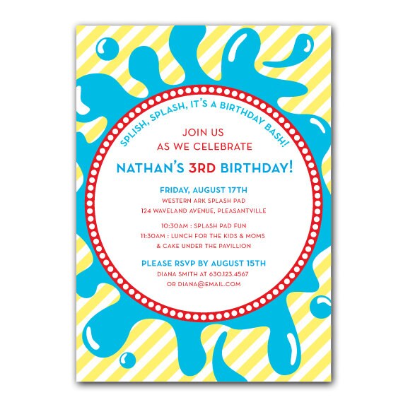 Splash Party Invitations