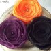 Wedding Hair Flower Clip Trio- Halloween Orange, Black, Mystic Purple