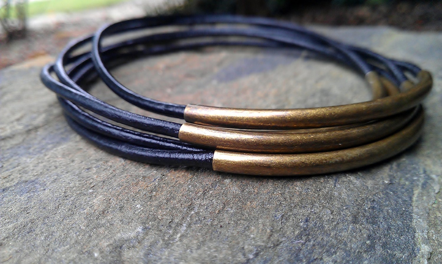 Mix-N-Match Leather Bangle - Onyx
