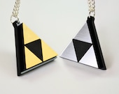 Zelda Triforce Necklace -Laser Engraved Silver or Gold Acrylic