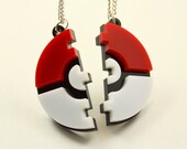 Pokeball Friendship Necklaces - Laser Cut Acrylic