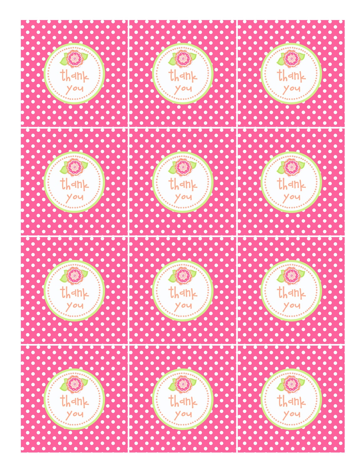 PARTY PRINTABLE - Vintage Flower Baby Shower or Birthday Party Favor Tag/Stickers - Petite Party Studio Il_170x135