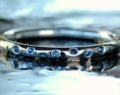 Blue Star Dust - Sterling Silver set with Genuine Blue Sapphires Engagement ring Size 6.5