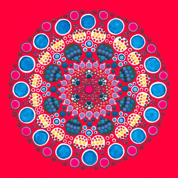 Large Print of Turkmenistan Mandala - Archival Print on 8 x 10 Archival Paper - Modern Wall Art Bright Color