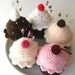 Pattern Crochet Ice Cream . Cupcake Pincushion Toys Cherry Trinket Box Kitchen Decor Nursery Decoration MariMartin Download Immediately