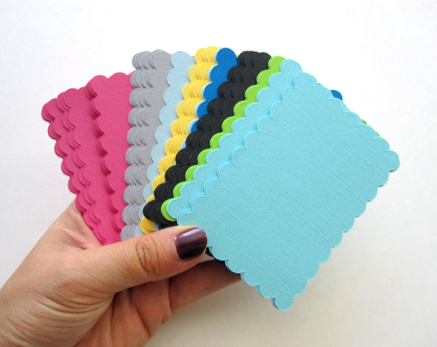 24 Scalloped rectangles (3.5 x 2.5 inches) Choose your color A247 Il_170x135