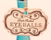 Halloween Gift Tags - Fresh Plucked Eyeballs - Vintage Inspired Handmade Halloween Tags (Set of 8)